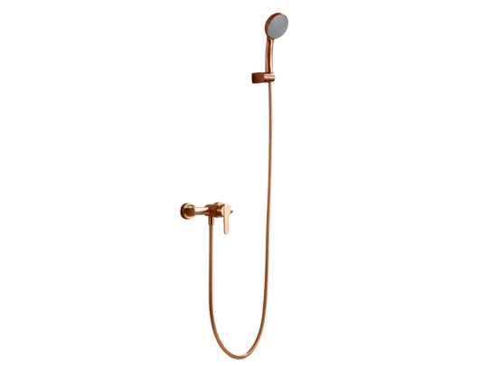 Mitigeur de douche or rose brossé offre un design épuré et moderne. Le flexible et le jet réglable vous permettent de cibler les zones à masser ou de vous détendre sous une pluie fine. GARANTIE 5 ANS, LIVRAISON OFFERTE 5 à 6 Jours